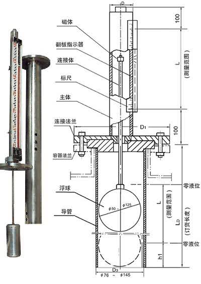 UDZ-1D插入型磁浮球液位計